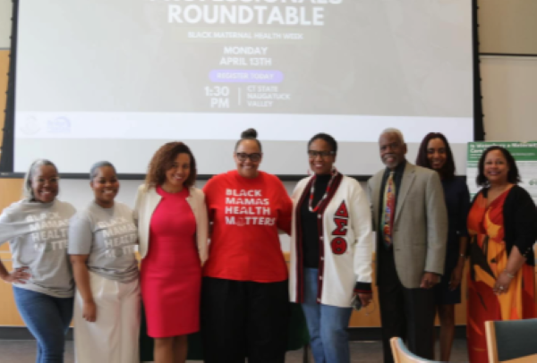 Saint Mary's Hospital leaders speak at the Black Maternal Health resource fair